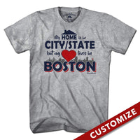 Custom My Heart Lives in Boston T-Shirt - Chowdaheadz