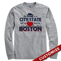 Custom My Heart Lives in Boston T-Shirt - Chowdaheadz