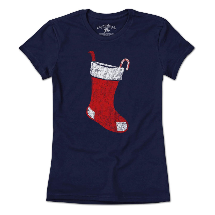 Boston Christmas Stocking T-Shirt - Chowdaheadz