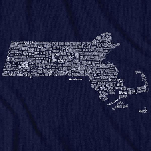 Massachusetts Cities & Towns T-Shirt - Chowdaheadz