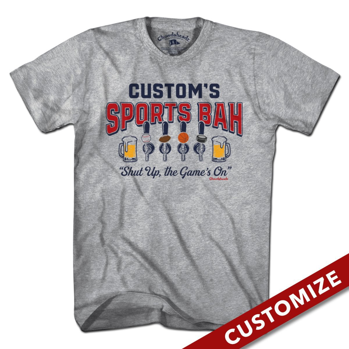 Custom Name's Sports Bah T-Shirt - Chowdaheadz