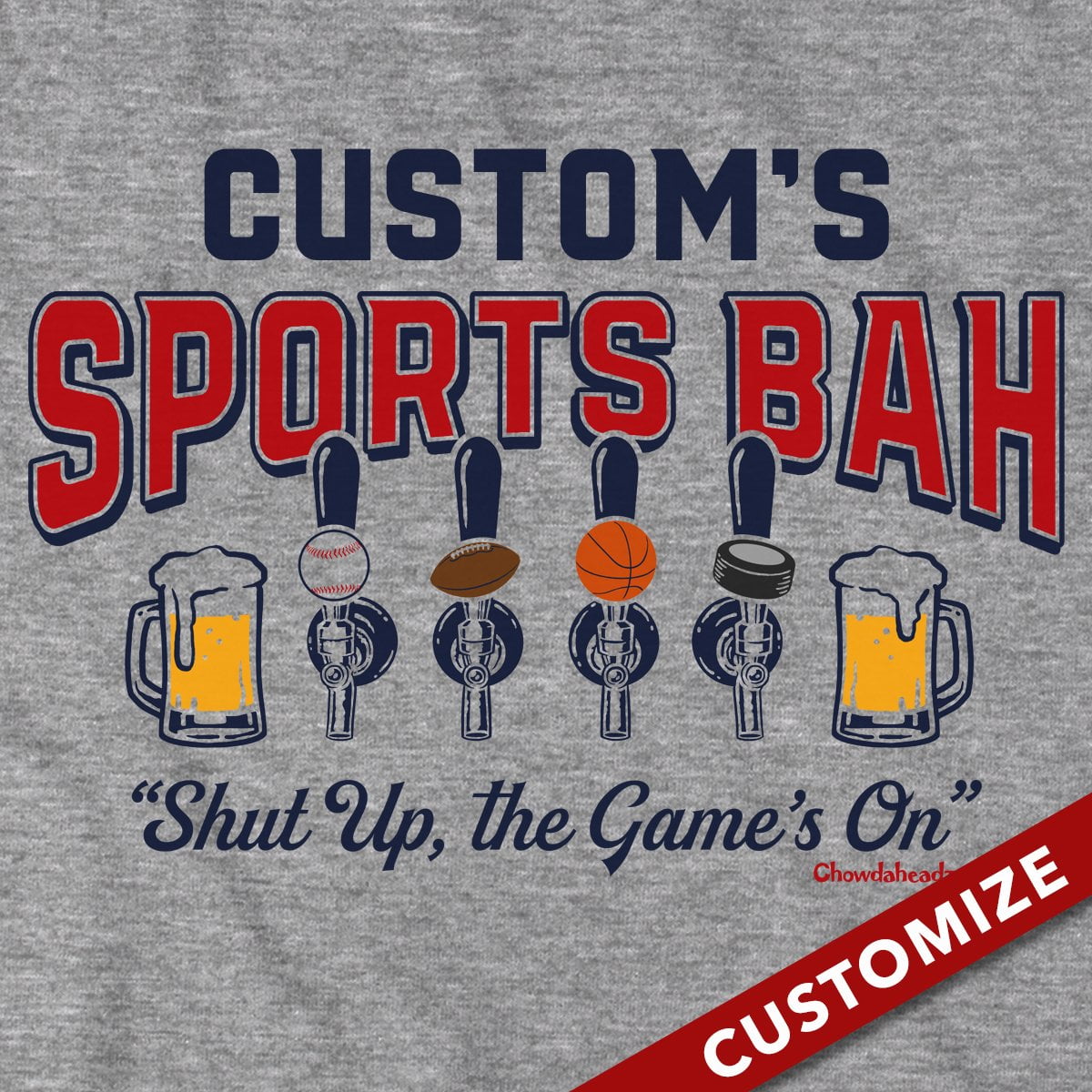 Custom Name's Sports Bah T-Shirt - Chowdaheadz