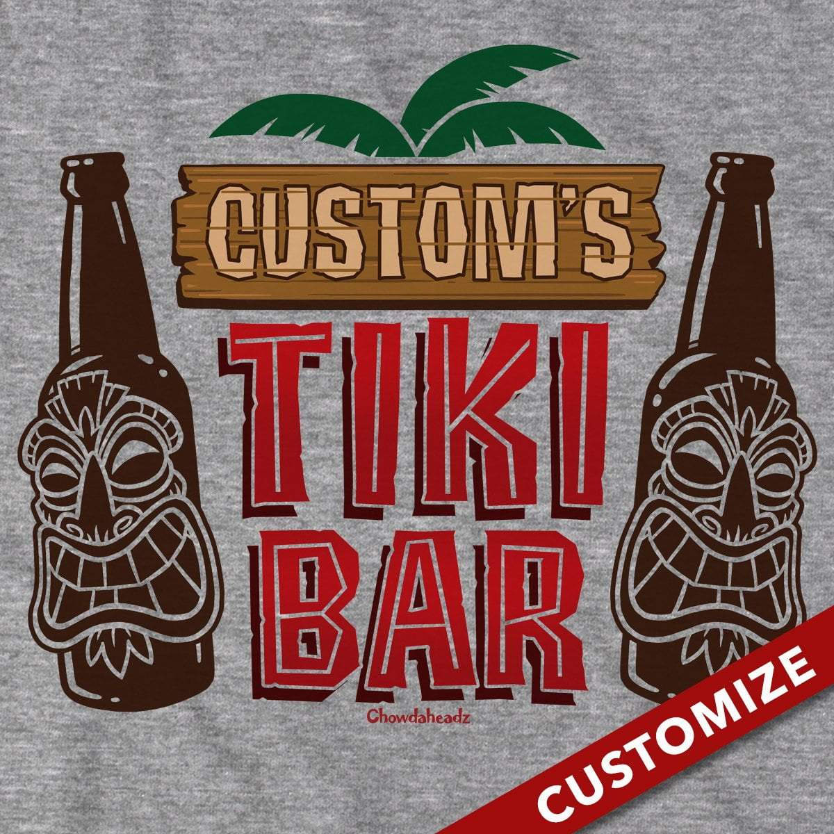Custom Name's Tiki Bar T-Shirt - Chowdaheadz