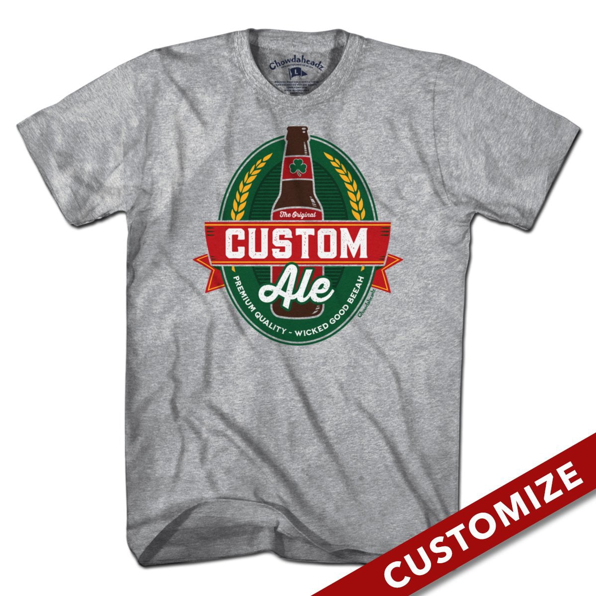 Custom Ale Label T-Shirt - Chowdaheadz