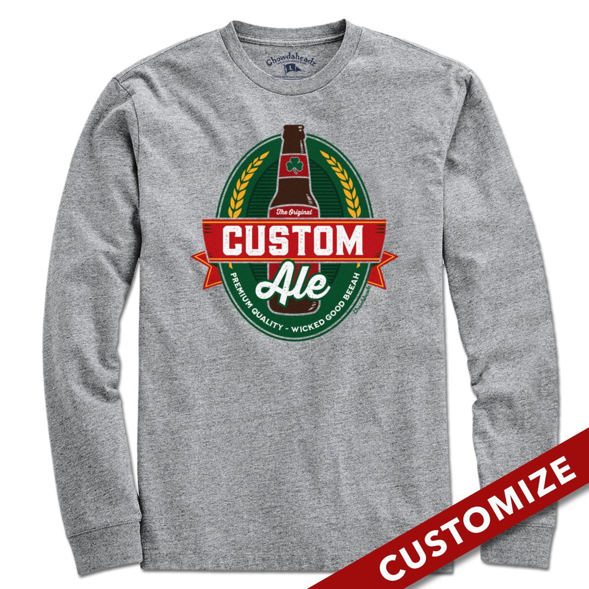 Custom Ale Label T-Shirt - Chowdaheadz