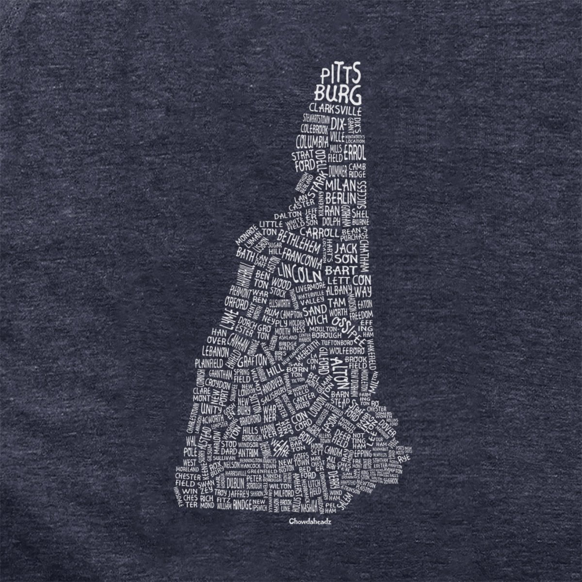 New Hampshire Cities & Towns Hoodie - Chowdaheadz