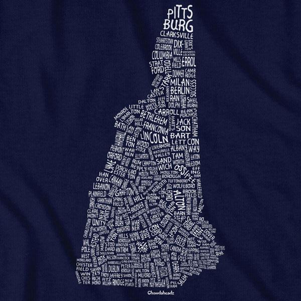 New Hampshire Cities & Towns T-Shirt - Chowdaheadz