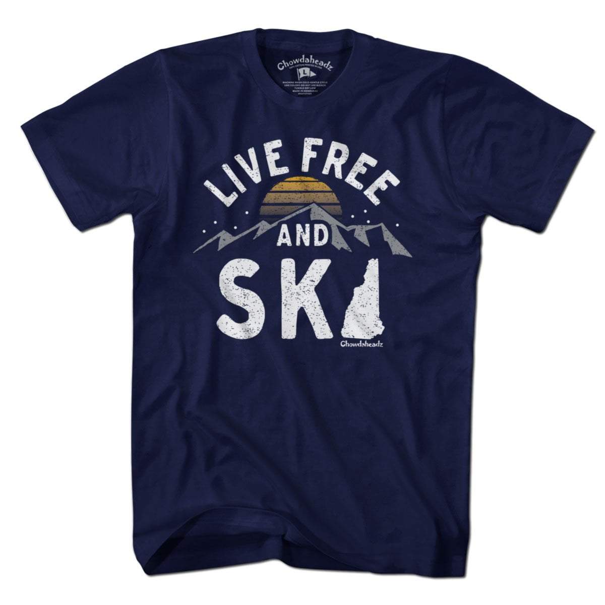 Live Free and Ski New Hampshire T-Shirt - Chowdaheadz