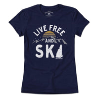 Live Free and Ski New Hampshire T-Shirt - Chowdaheadz