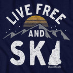 Live Free and Ski New Hampshire T-Shirt - Chowdaheadz