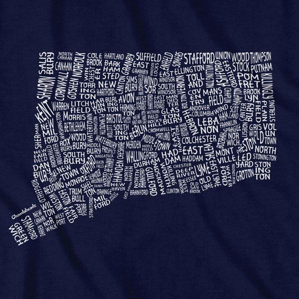 Connecticut Cities & Towns T-Shirt — graphic detail