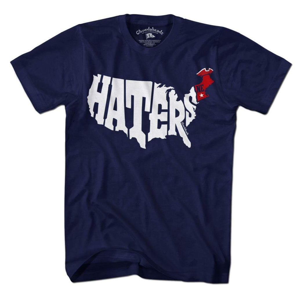 New England Haters Map T-Shirt — tee flat lay