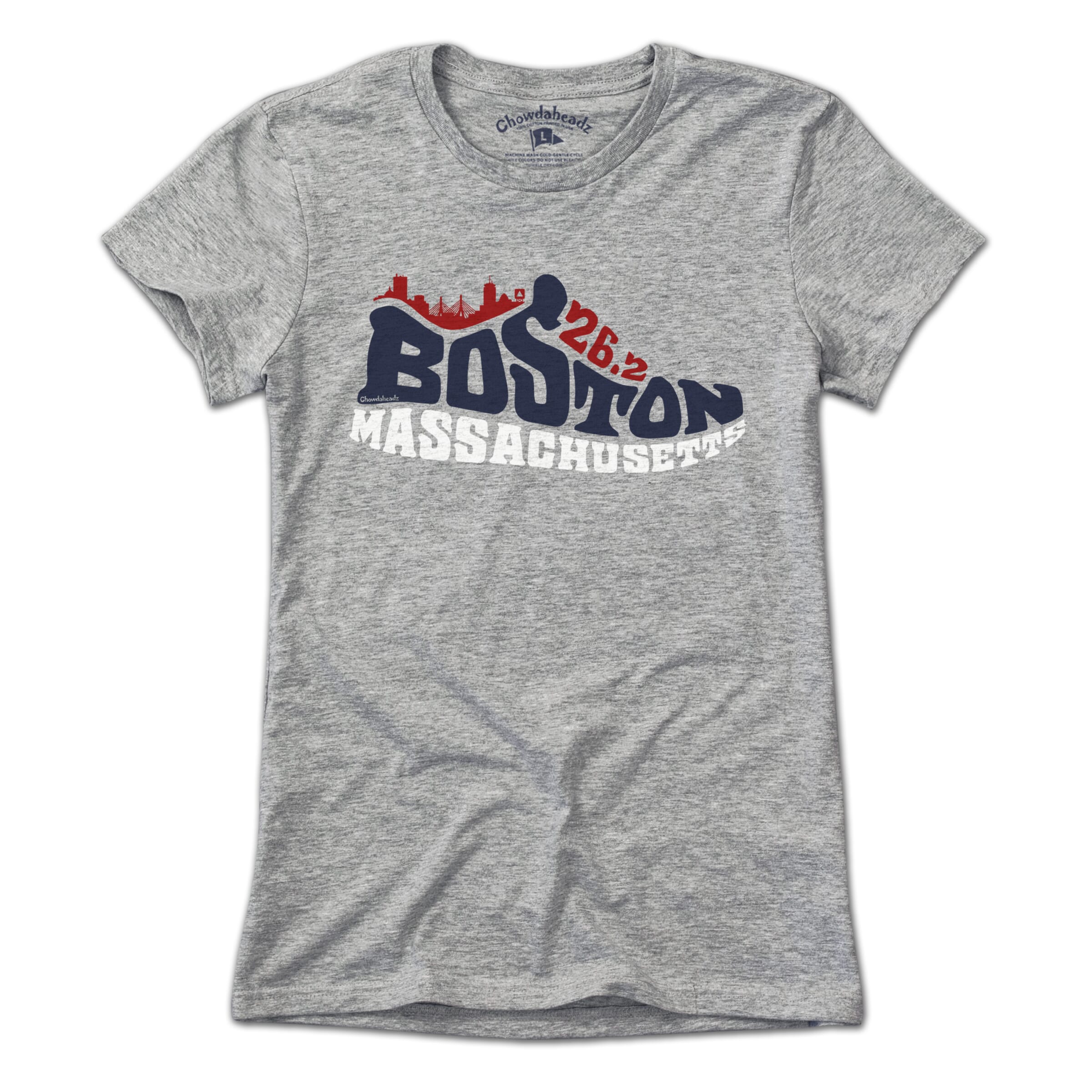 Boston Mass 26.2 Sneaker T-Shirt - Chowdaheadz