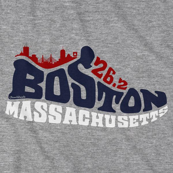 Boston Mass 26.2 Sneaker T-Shirt - Chowdaheadz