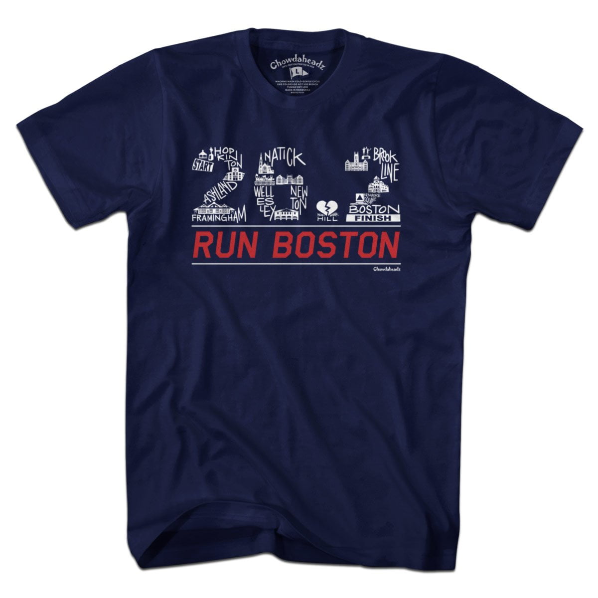 26.2 Run Boston Race Icons T-Shirt - Chowdaheadz