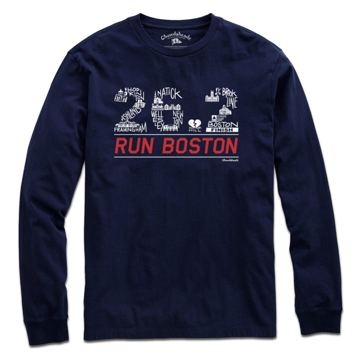 26.2 Run Boston Race Icons T-Shirt - Chowdaheadz