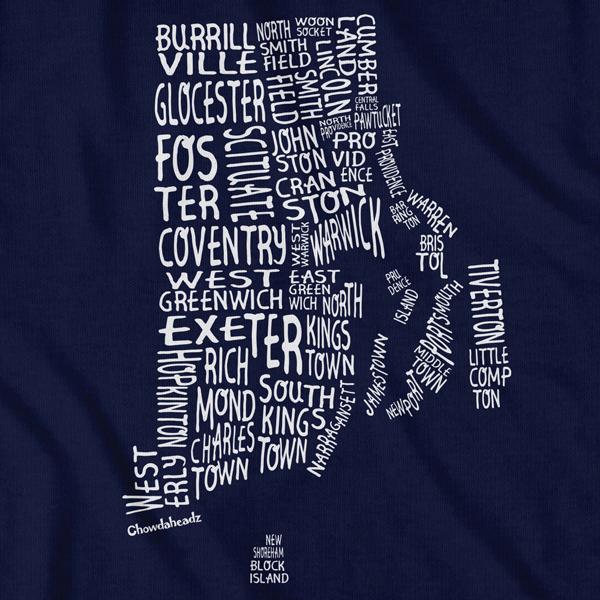 Rhode Island Cities & Towns T-Shirt - Chowdaheadz