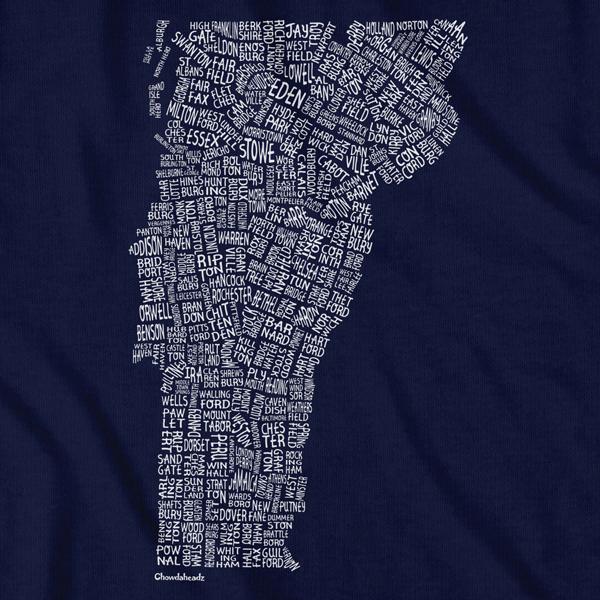 Vermont Cities & Towns T-Shirt - Chowdaheadz