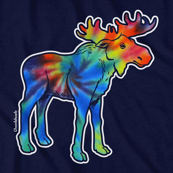 Tie Dye Moose T-shirt - Chowdaheadz