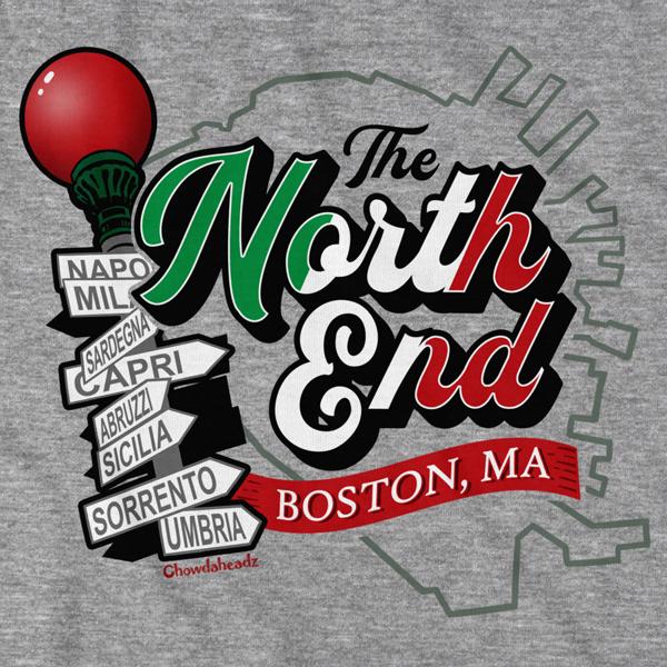 North End Boston, MA T-Shirt — graphic detail