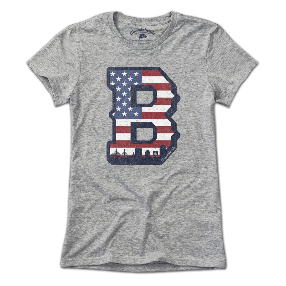 Big Block B Boston USA t-shirt in alternate colorway — July 4th Boston gift