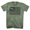 Mass American Black Flag t-shirt with monochrome Mass-meets-flag graphic — Massachusetts blackout patriotic tee