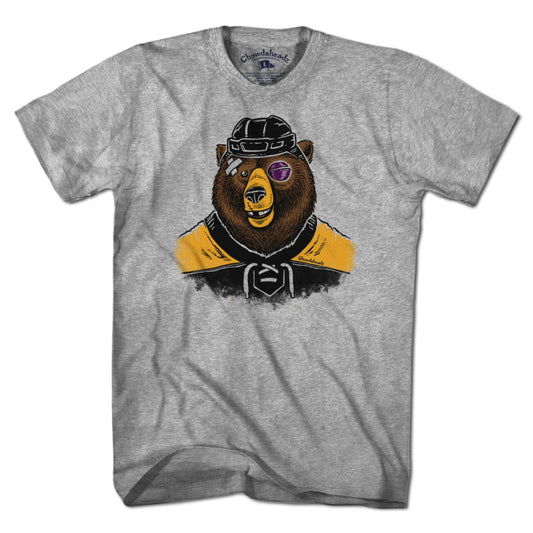 Hockey Grinnin' Bear T-Shirt - Chowdaheadz