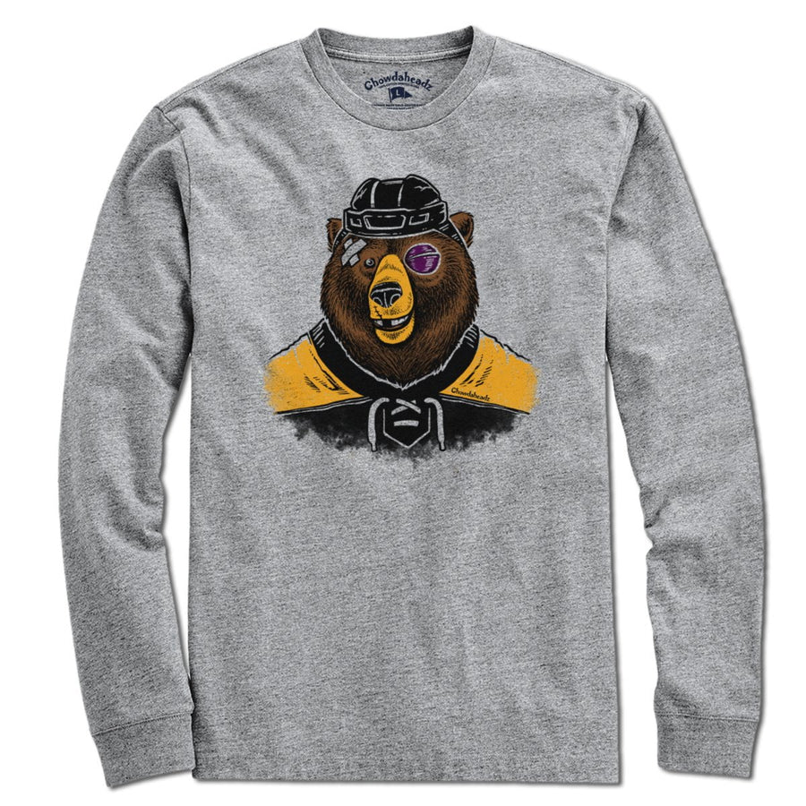 Hockey Grinnin' Bear T-Shirt - Chowdaheadz