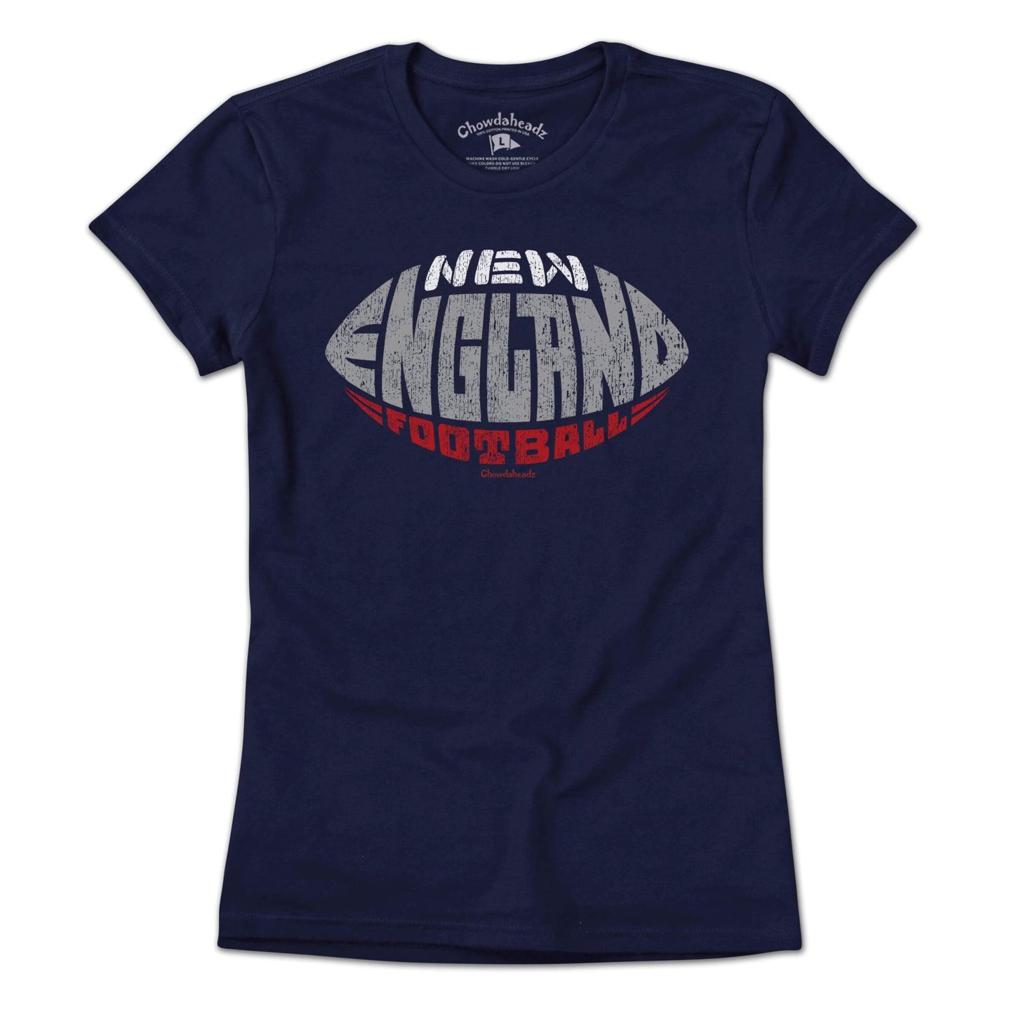 New England Football Shape T-Shirt - Chowdaheadz
