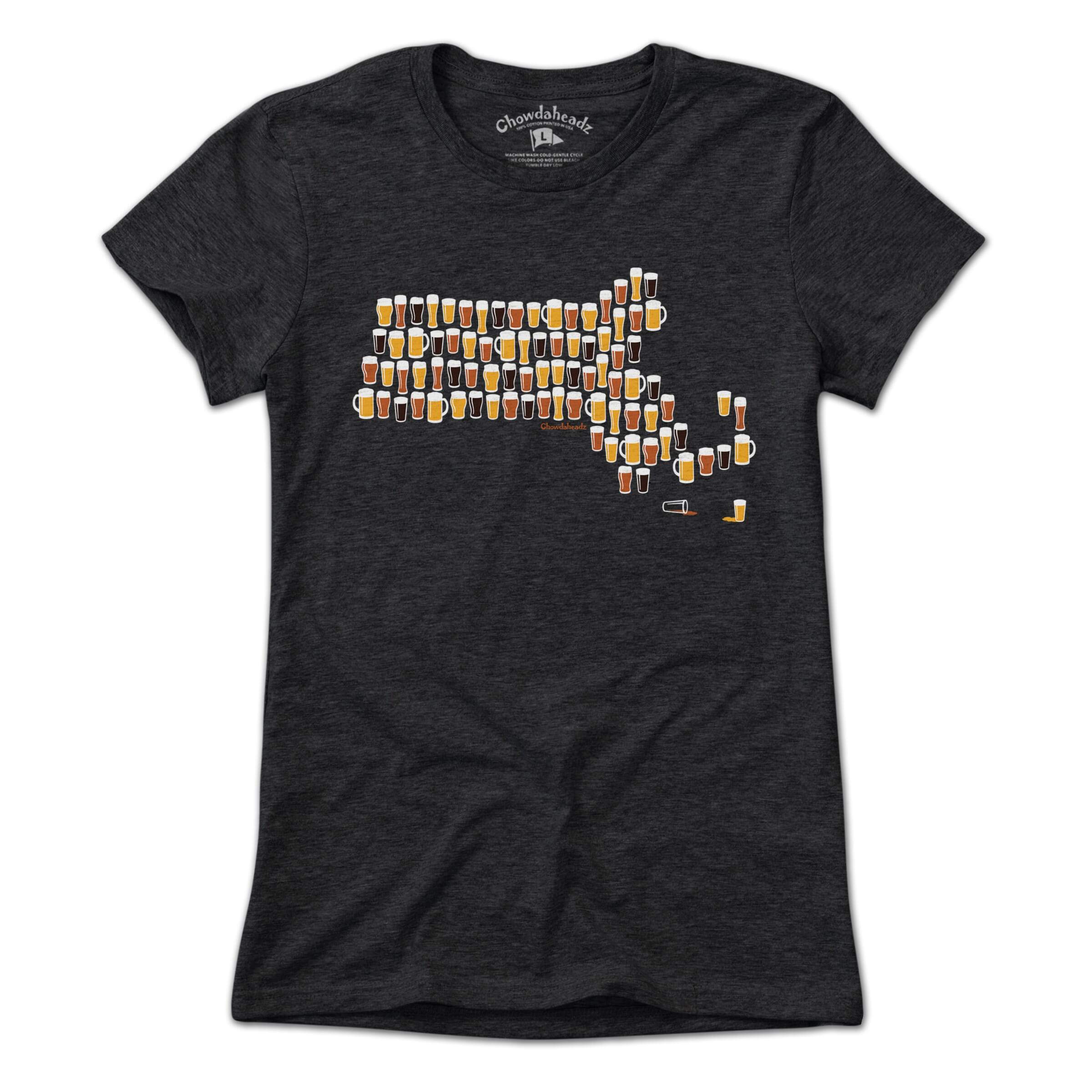 Massachusetts Beer Glasses T-Shirt - Chowdaheadz