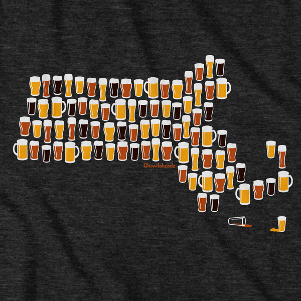 Massachusetts Beer Glasses T-Shirt - Chowdaheadz