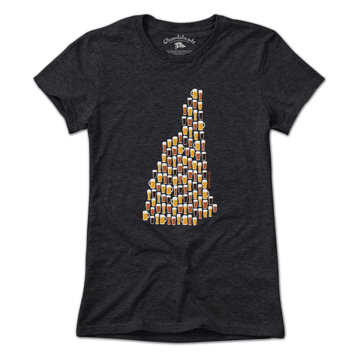 New Hampshire Beer Glasses T-Shirt - Chowdaheadz