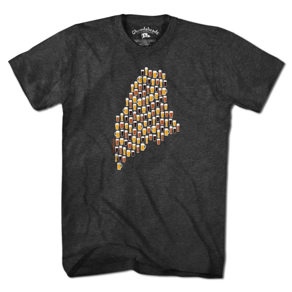 Maine Beer Glasses T-Shirt - Chowdaheadz