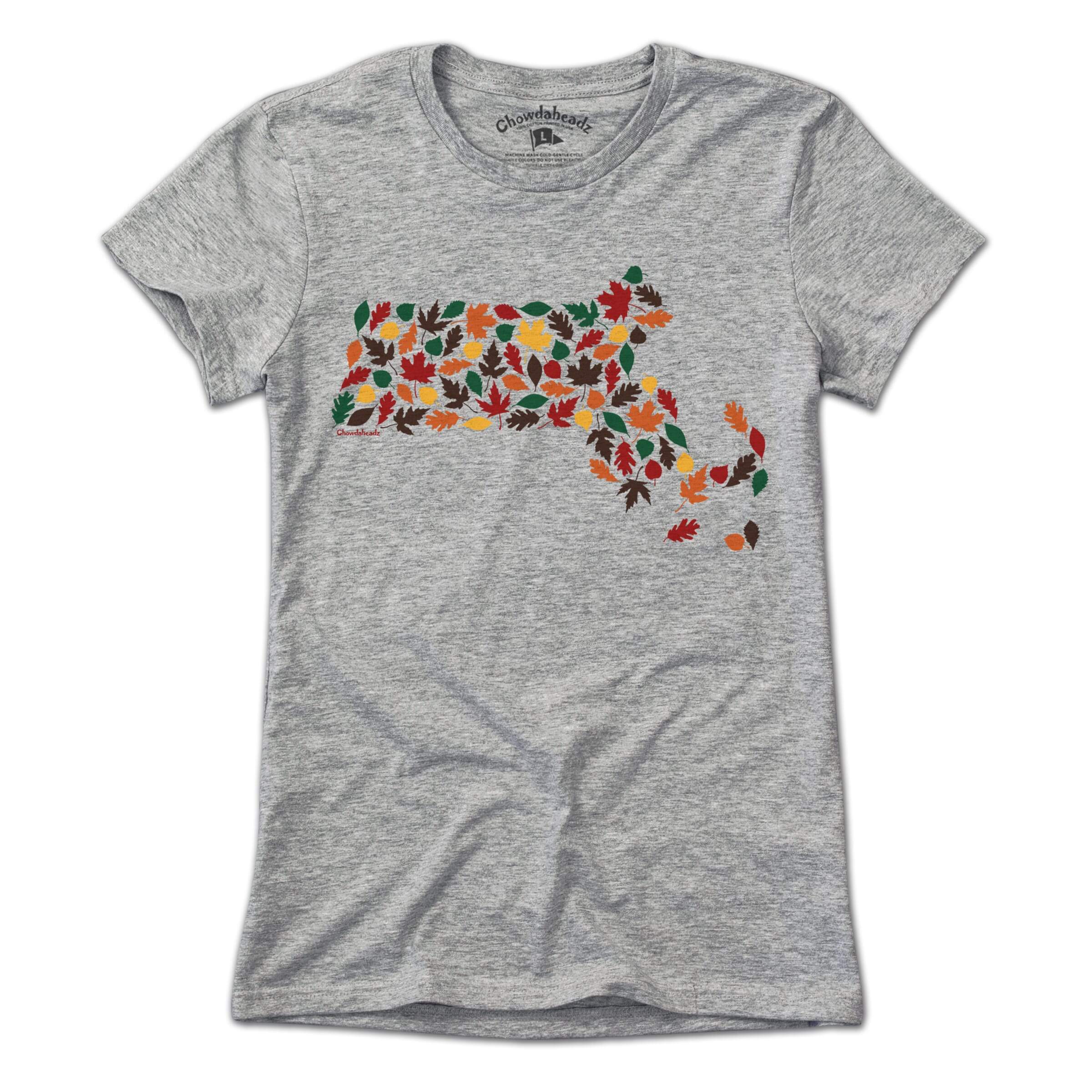 Massachusetts Fall Leaves T-Shirt - Chowdaheadz