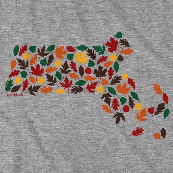 Massachusetts Fall Leaves T-Shirt - Chowdaheadz