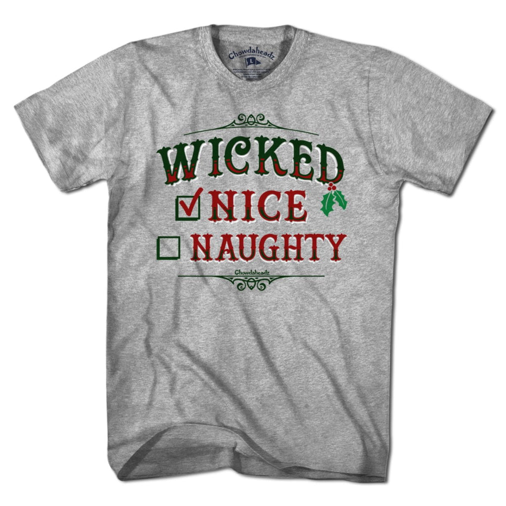 Wicked Nice/Naughty Checklist Holiday T-Shirt - Chowdaheadz