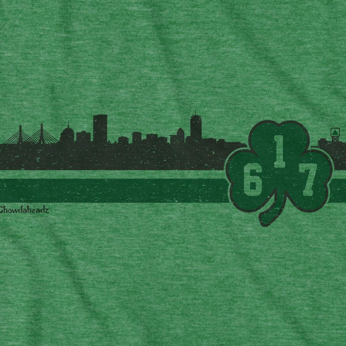 Boston 617 Shamrock Sideline T-Shirt - Chowdaheadz