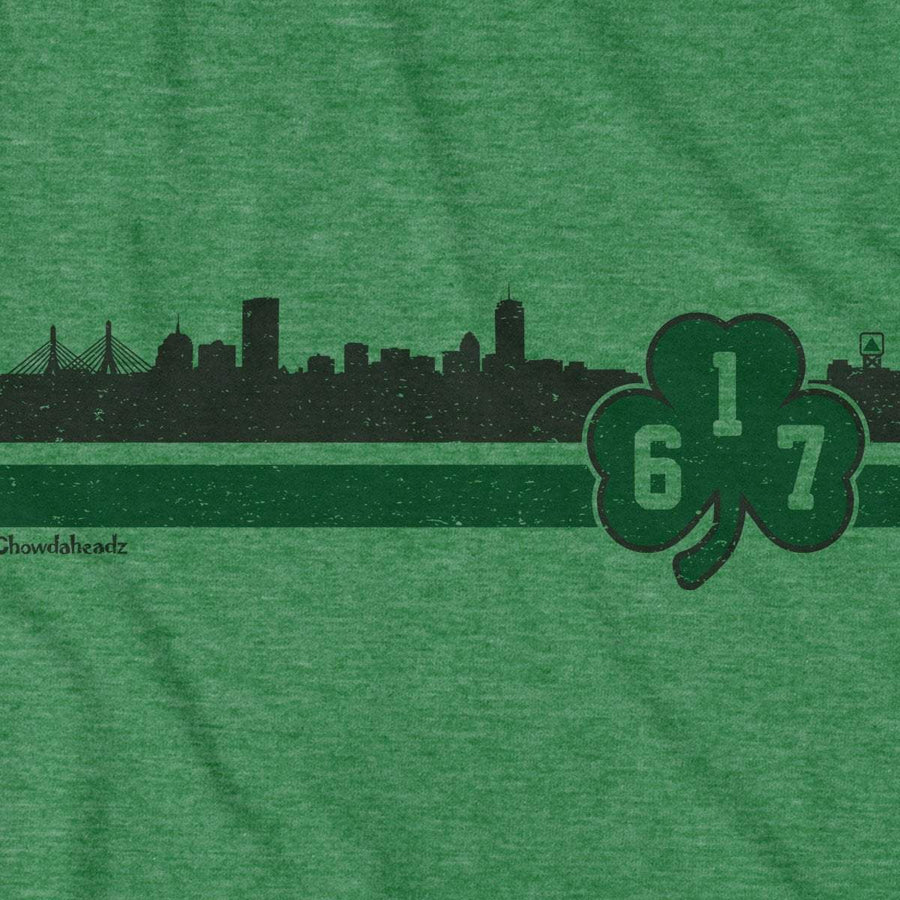Boston 617 Shamrock Sideline T-Shirt - Chowdaheadz