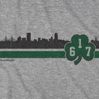 Boston 617 Shamrock Sideline T-Shirt - Chowdaheadz
