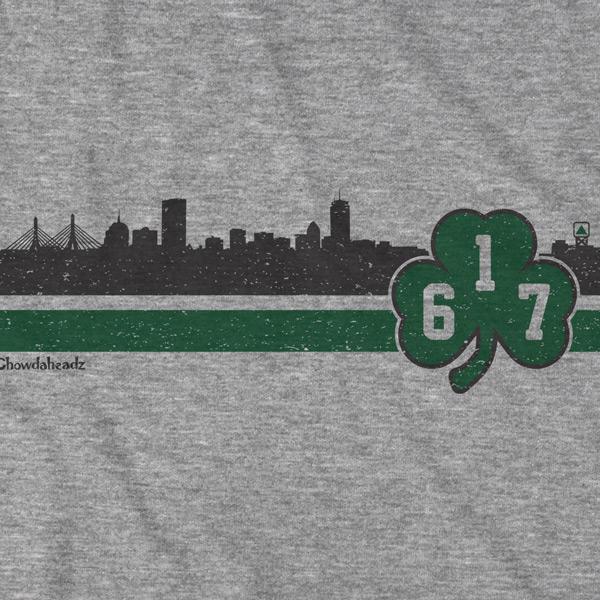 Boston 617 Shamrock Sideline T-Shirt - Chowdaheadz