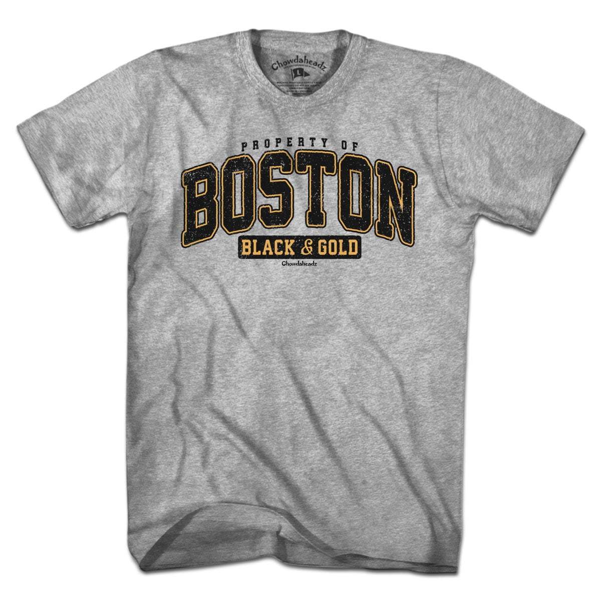 Property of Boston Black & Gold T-Shirt - Chowdaheadz
