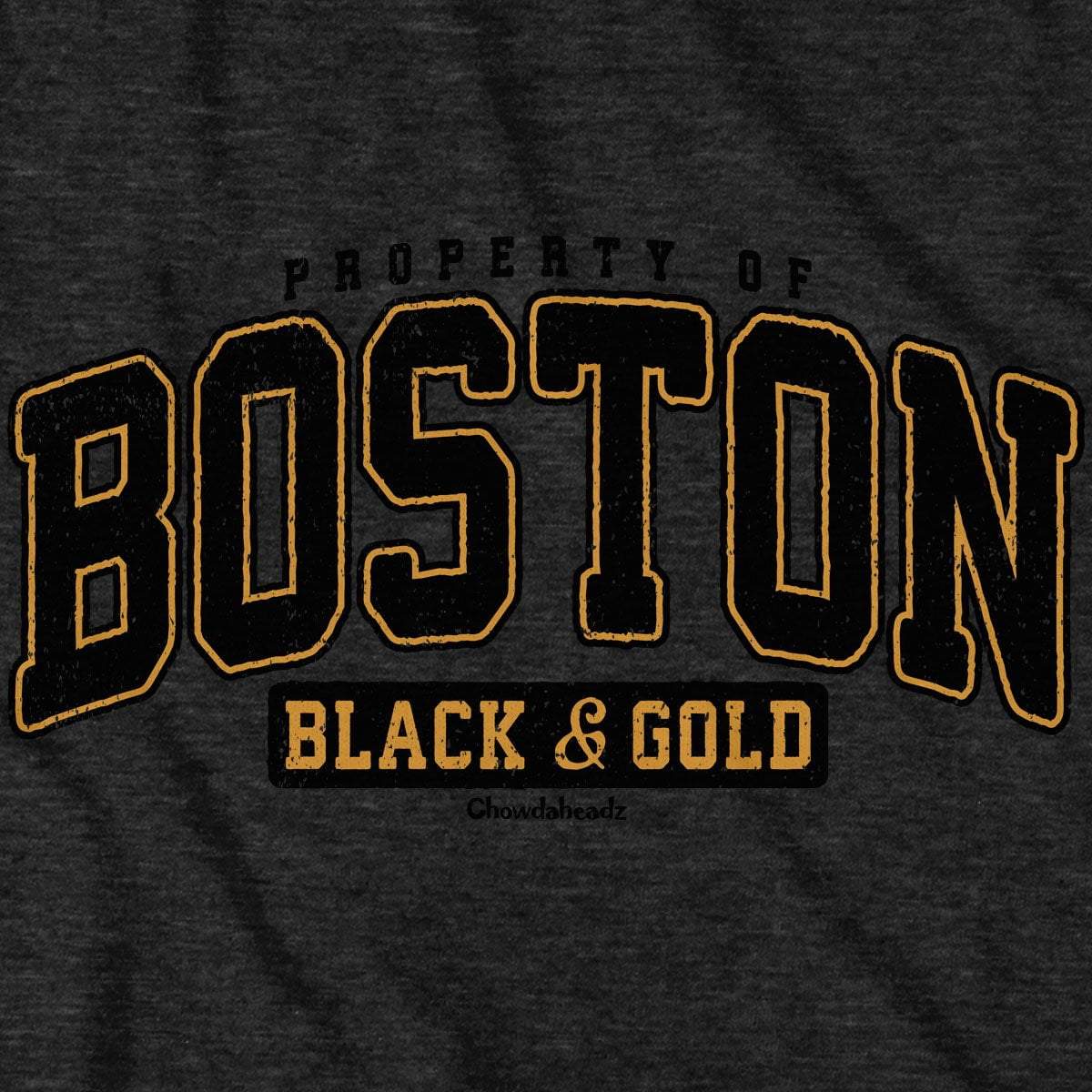 Property of Boston Black & Gold Tailgater Hoodie - Chowdaheadz