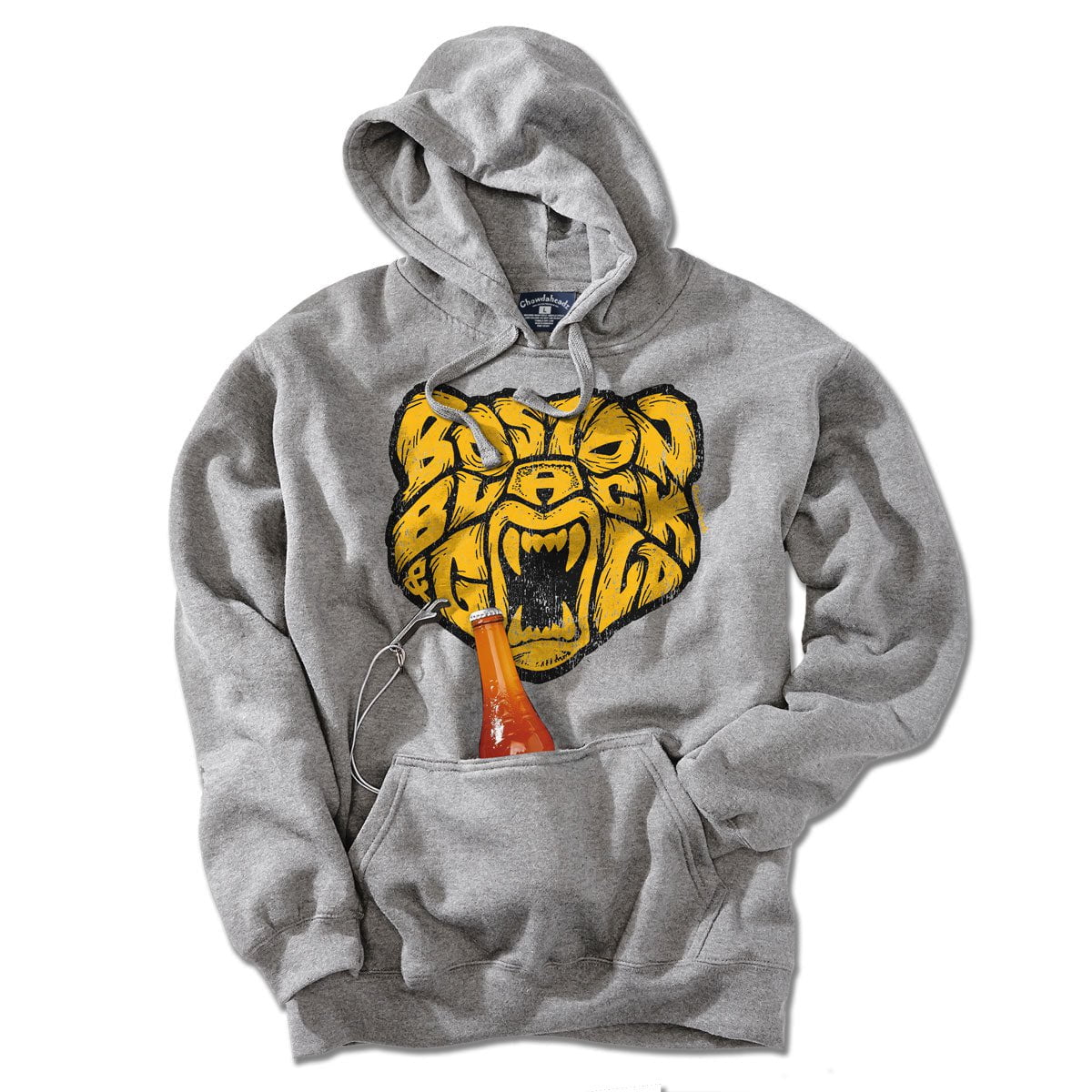 Boston Black & Gold Bear Tailgater Hoodie - Chowdaheadz