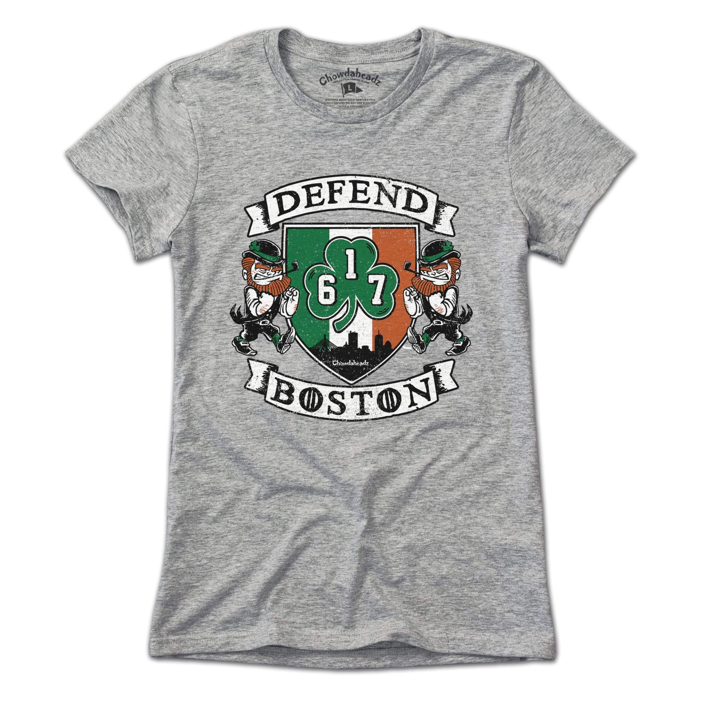 Defend Boston Shamrock Shield T-Shirt - Chowdaheadz