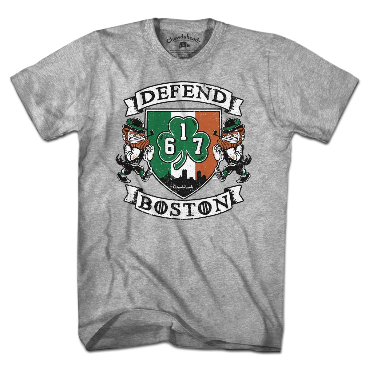 Defend Boston Shamrock Shield T-Shirt - Chowdaheadz