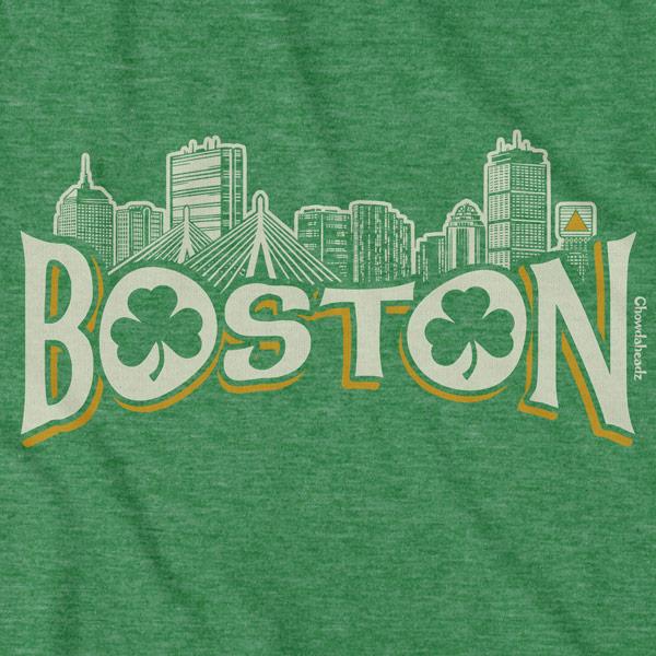 Boston Irish Skyline T-Shirt - Chowdaheadz