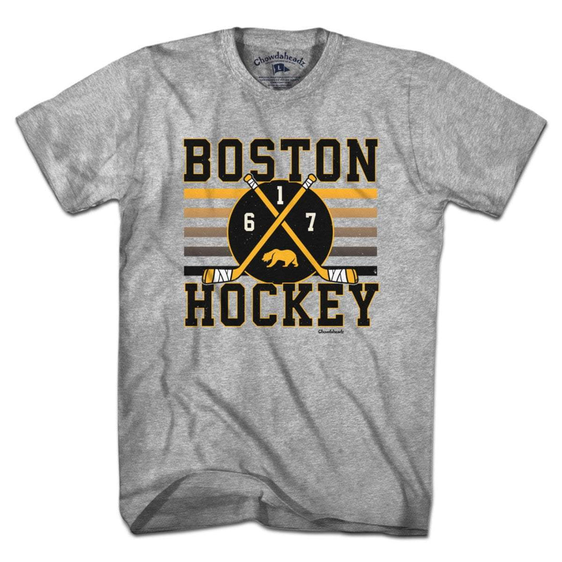 Boston Hockey Crossed Sticks T-Shirt - Chowdaheadz
