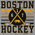 Boston Hockey Crossed Sticks T-Shirt - Chowdaheadz