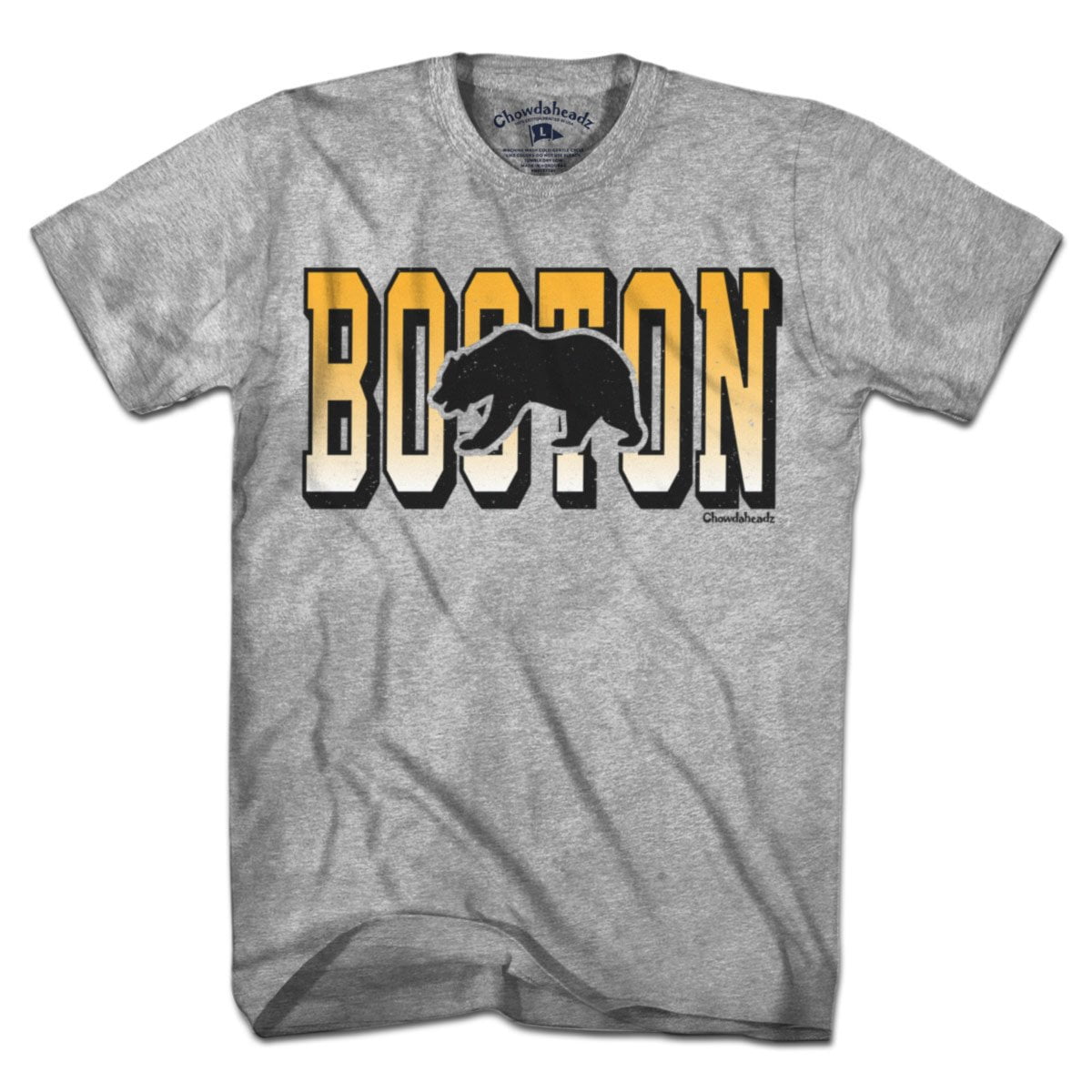 Tall Block Boston Black & Gold T-Shirt - Chowdaheadz