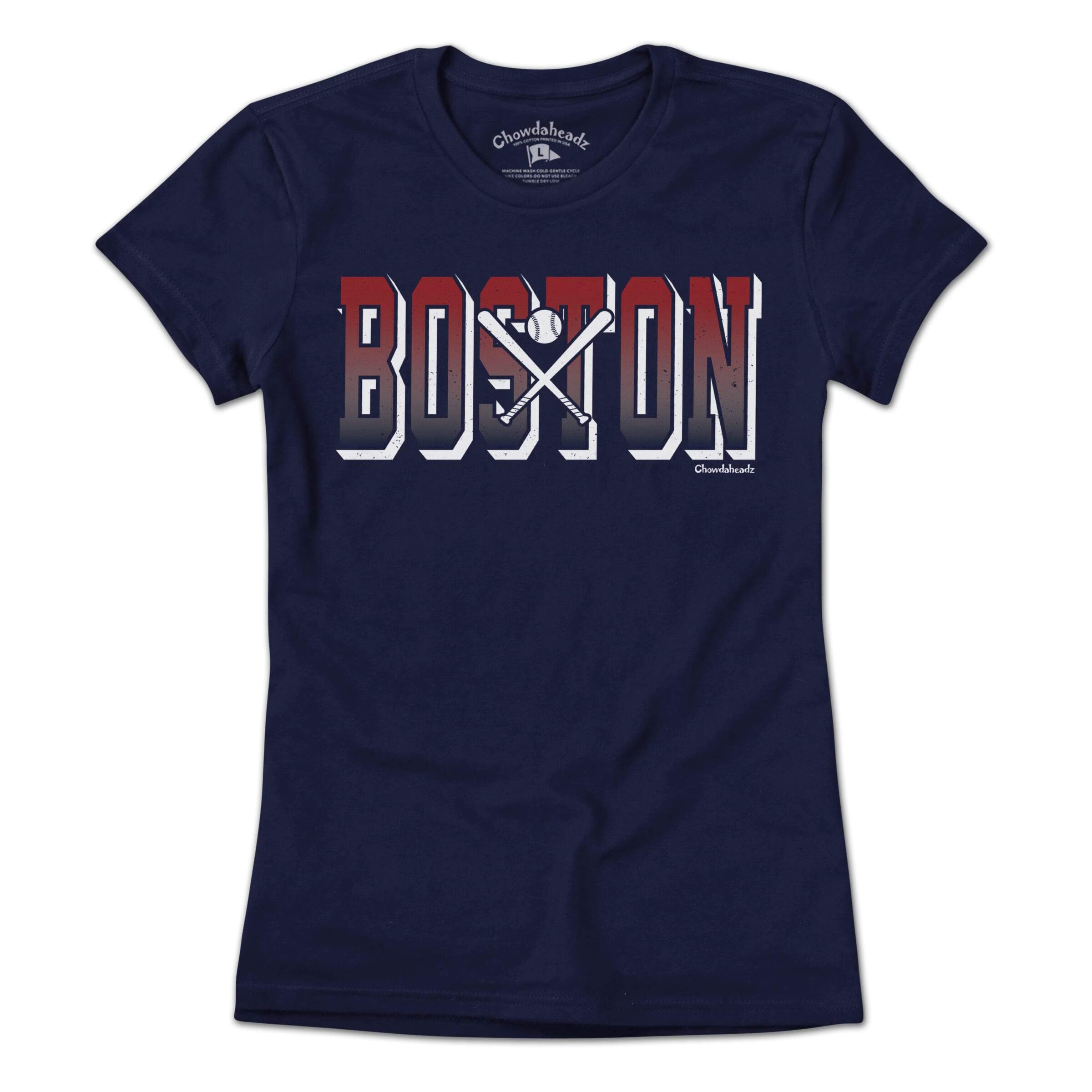 Tall Block Boston Baseball T-Shirt - Chowdaheadz